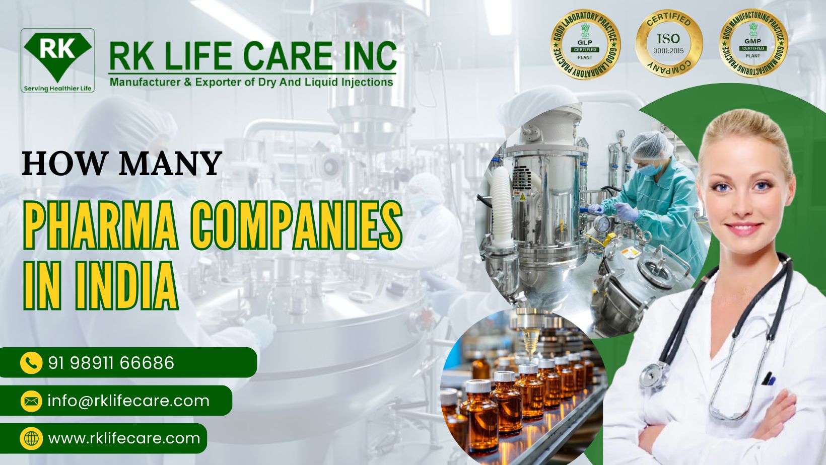 How Many Pharma Companies in India : RK Life Care Inc